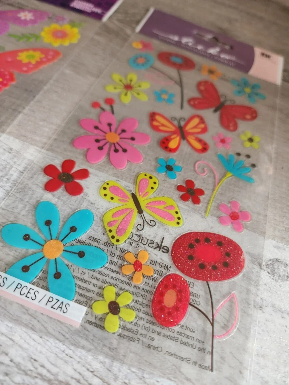 Scrapbook Stickers LOT - Flowers Floral Butterflies Sticko Retired NEW #34